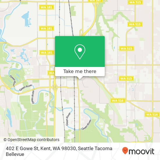 Mapa de 402 E Gowe St, Kent, WA 98030