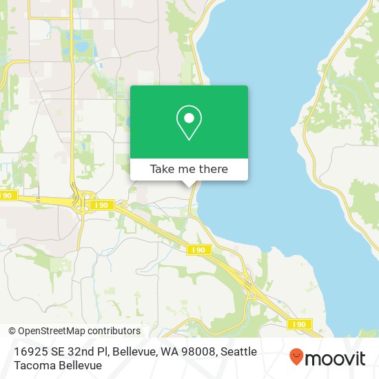 Mapa de 16925 SE 32nd Pl, Bellevue, WA 98008