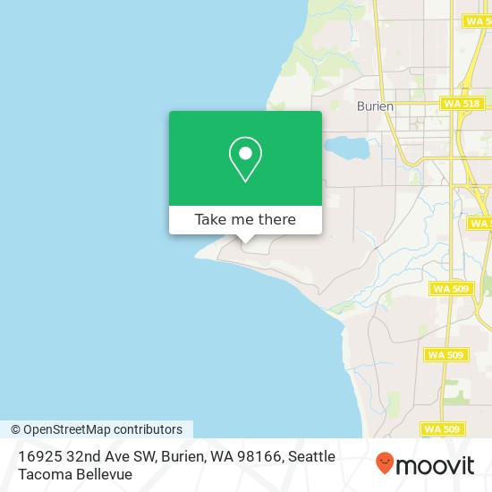 Mapa de 16925 32nd Ave SW, Burien, WA 98166