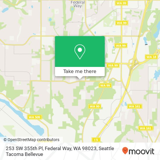 Mapa de 253 SW 355th Pl, Federal Way, WA 98023