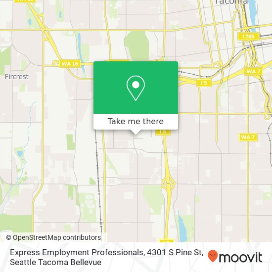 Mapa de Express Employment Professionals, 4301 S Pine St