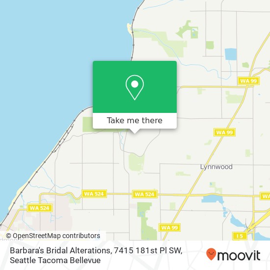 Mapa de Barbara's Bridal Alterations, 7415 181st Pl SW