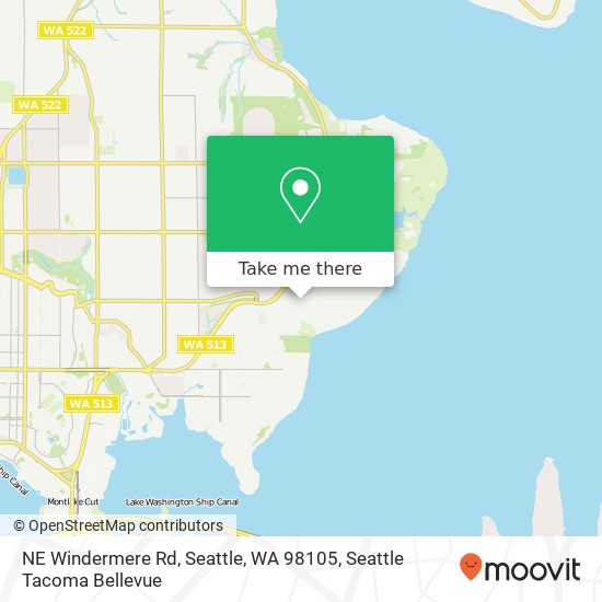 Mapa de NE Windermere Rd, Seattle, WA 98105