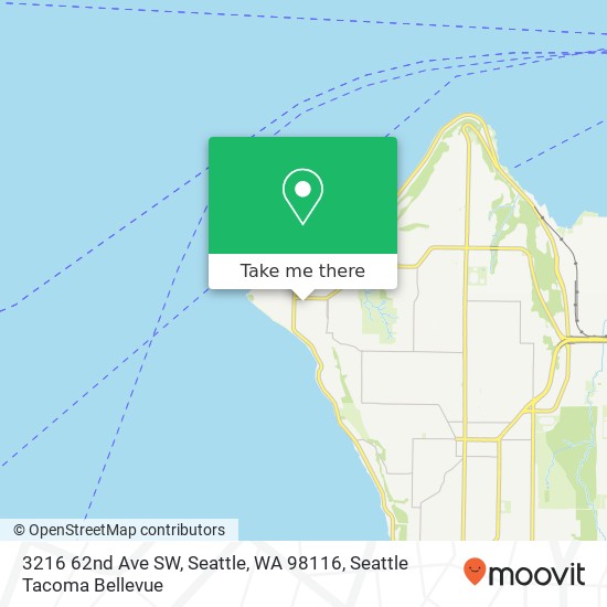 Mapa de 3216 62nd Ave SW, Seattle, WA 98116