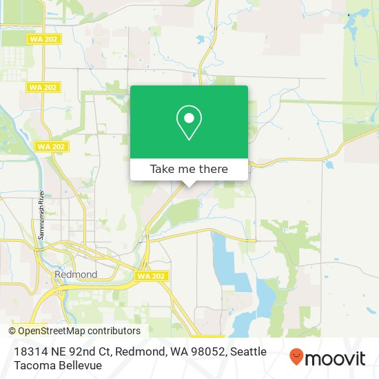 Mapa de 18314 NE 92nd Ct, Redmond, WA 98052