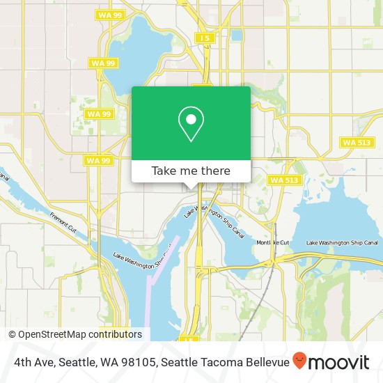 Mapa de 4th Ave, Seattle, WA 98105