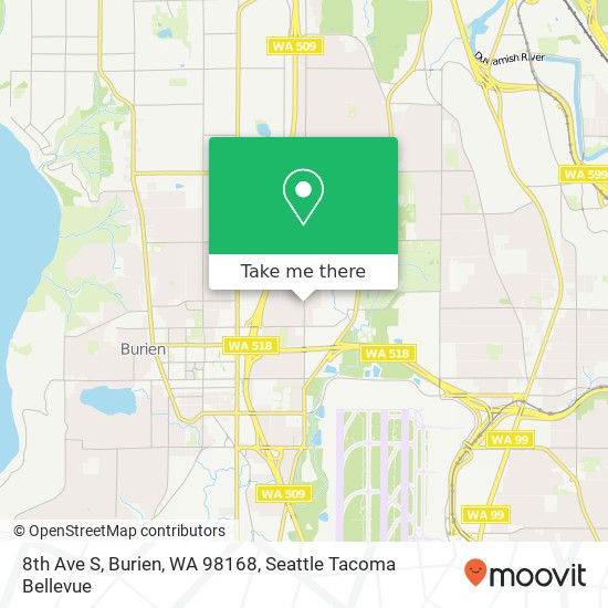 Mapa de 8th Ave S, Burien, WA 98168