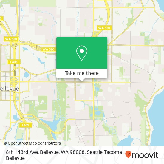 Mapa de 8th 143rd Ave, Bellevue, WA 98008