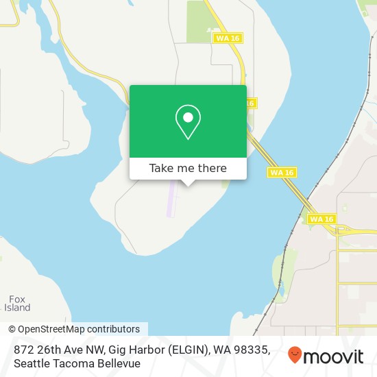 Mapa de 872 26th Ave NW, Gig Harbor (ELGIN), WA 98335