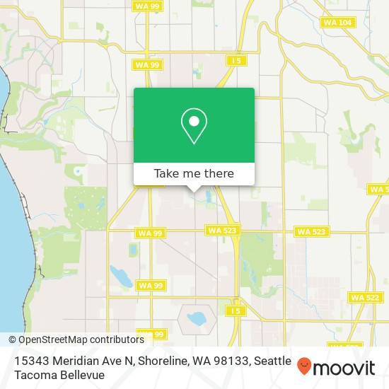 Mapa de 15343 Meridian Ave N, Shoreline, WA 98133