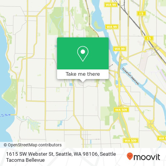 Mapa de 1615 SW Webster St, Seattle, WA 98106