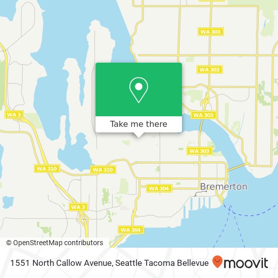 Mapa de 1551 North Callow Avenue, 1551 N Callow Ave, Bremerton, WA 98312, USA