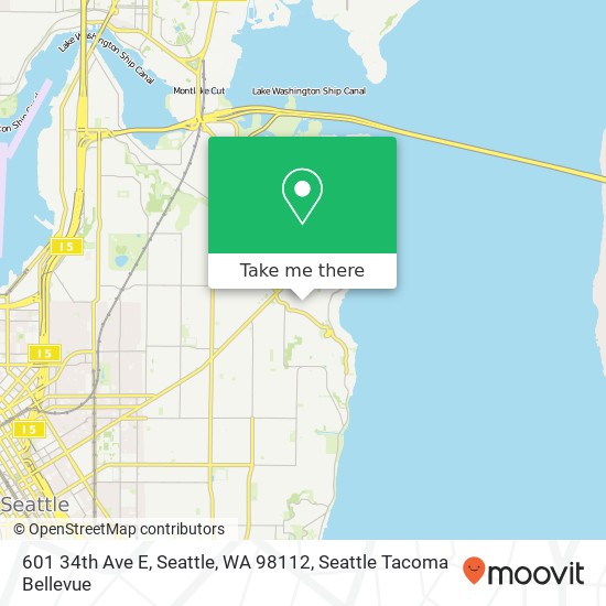 Mapa de 601 34th Ave E, Seattle, WA 98112