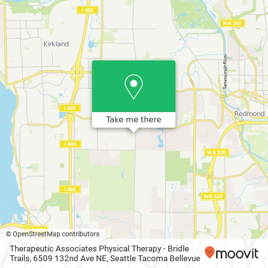 Mapa de Therapeutic Associates Physical Therapy - Bridle Trails, 6509 132nd Ave NE