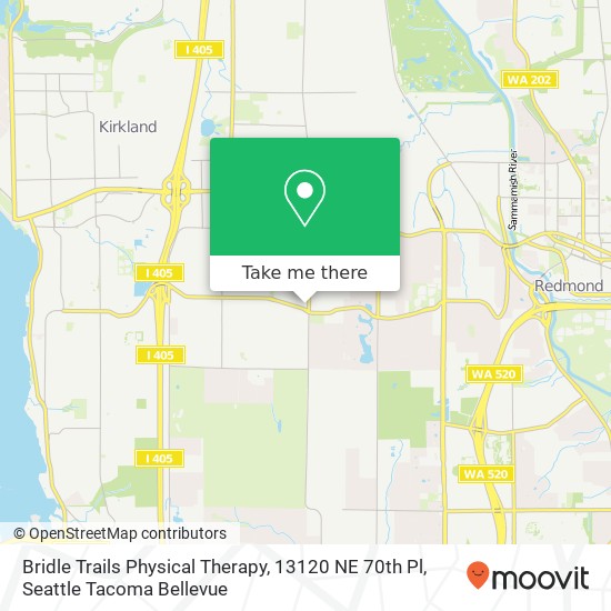 Bridle Trails Physical Therapy, 13120 NE 70th Pl map