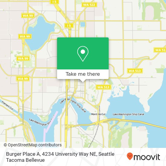 Mapa de Burger Place A, 4234 University Way NE