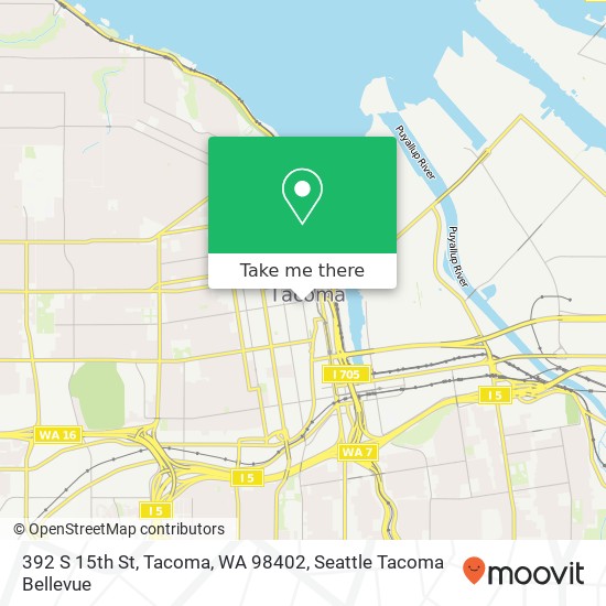 Mapa de 392 S 15th St, Tacoma, WA 98402