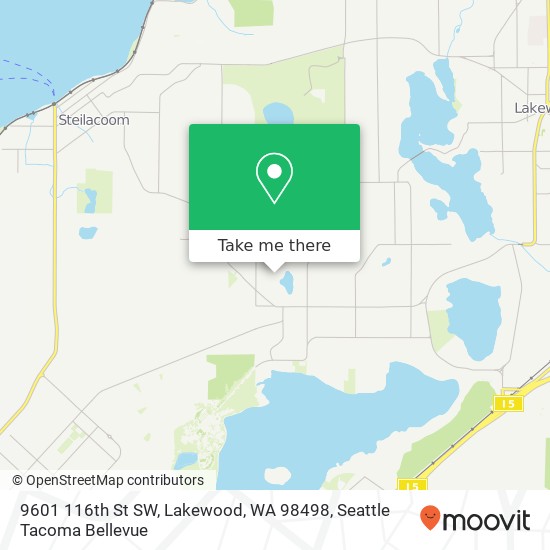 Mapa de 9601 116th St SW, Lakewood, WA 98498