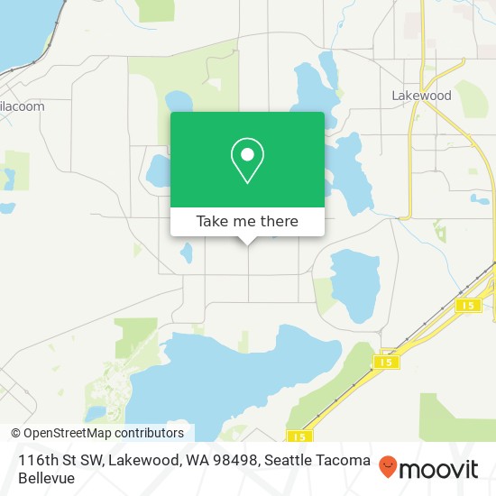 Mapa de 116th St SW, Lakewood, WA 98498