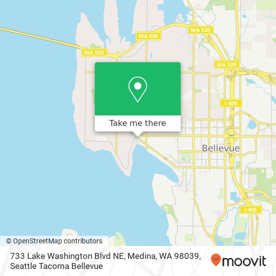 733 Lake Washington Blvd NE, Medina, WA 98039 map