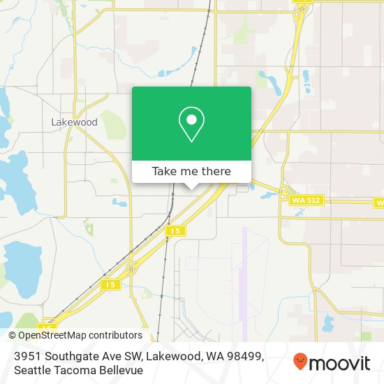 Mapa de 3951 Southgate Ave SW, Lakewood, WA 98499