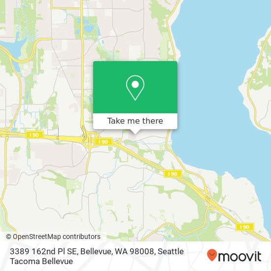 Mapa de 3389 162nd Pl SE, Bellevue, WA 98008