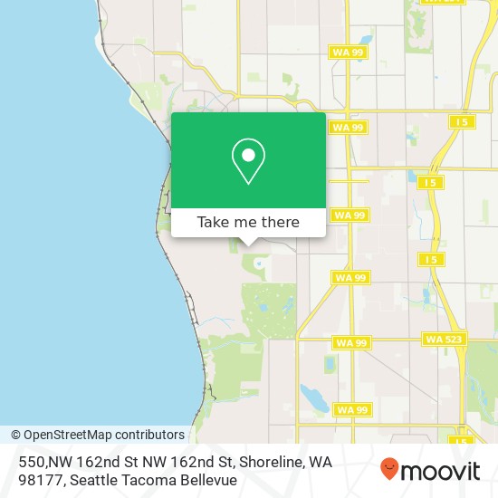 Mapa de 550,NW 162nd St NW 162nd St, Shoreline, WA 98177