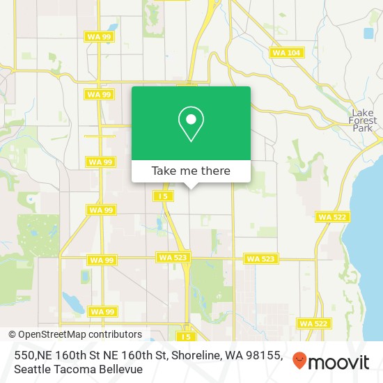 Mapa de 550,NE 160th St NE 160th St, Shoreline, WA 98155