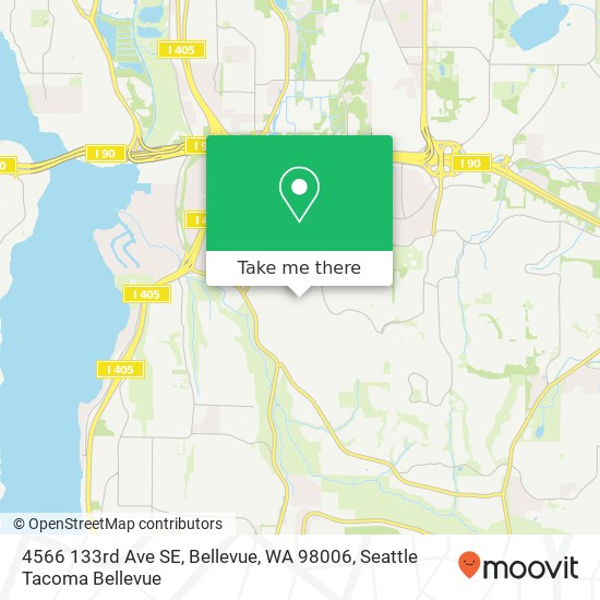 Mapa de 4566 133rd Ave SE, Bellevue, WA 98006