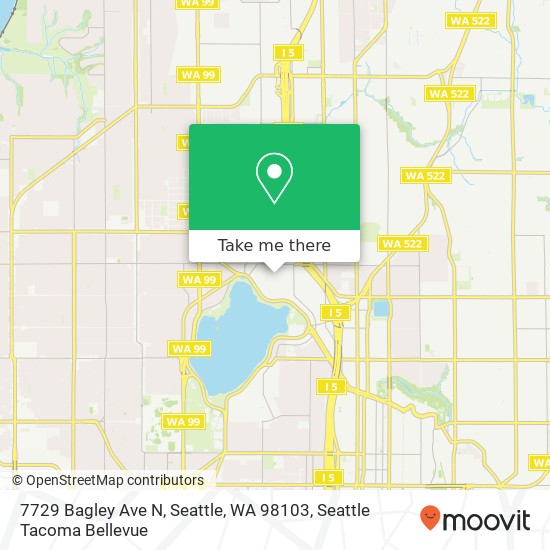 Mapa de 7729 Bagley Ave N, Seattle, WA 98103