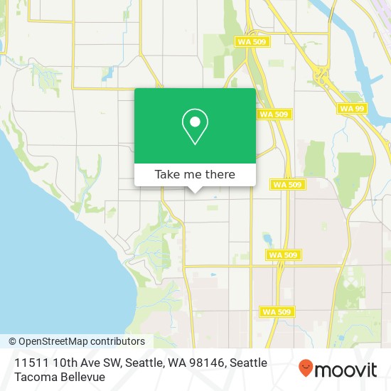 Mapa de 11511 10th Ave SW, Seattle, WA 98146
