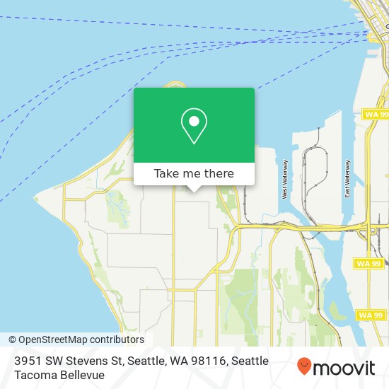 Mapa de 3951 SW Stevens St, Seattle, WA 98116