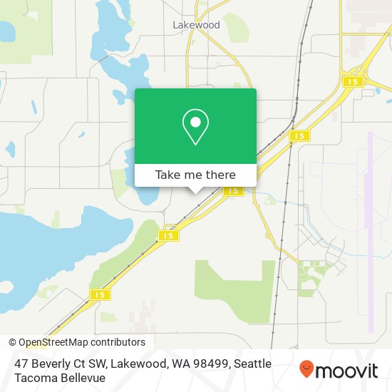 Mapa de 47 Beverly Ct SW, Lakewood, WA 98499