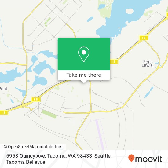 Mapa de 5958 Quincy Ave, Tacoma, WA 98433