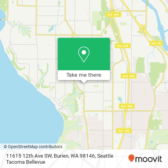 Mapa de 11615 12th Ave SW, Burien, WA 98146