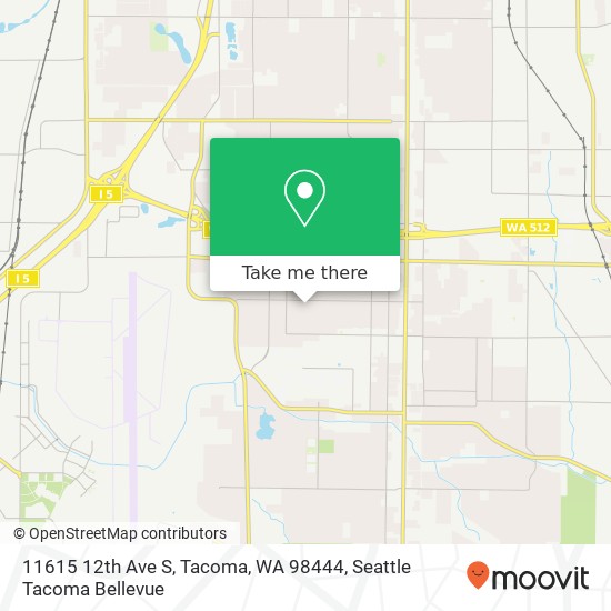 Mapa de 11615 12th Ave S, Tacoma, WA 98444