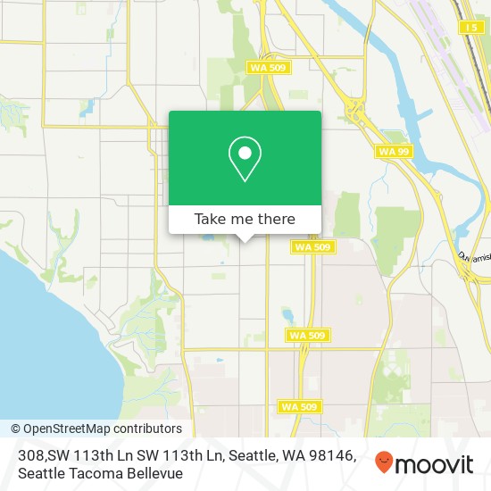 Mapa de 308,SW 113th Ln SW 113th Ln, Seattle, WA 98146