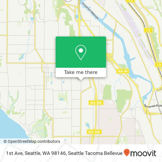 Mapa de 1st Ave, Seattle, WA 98146