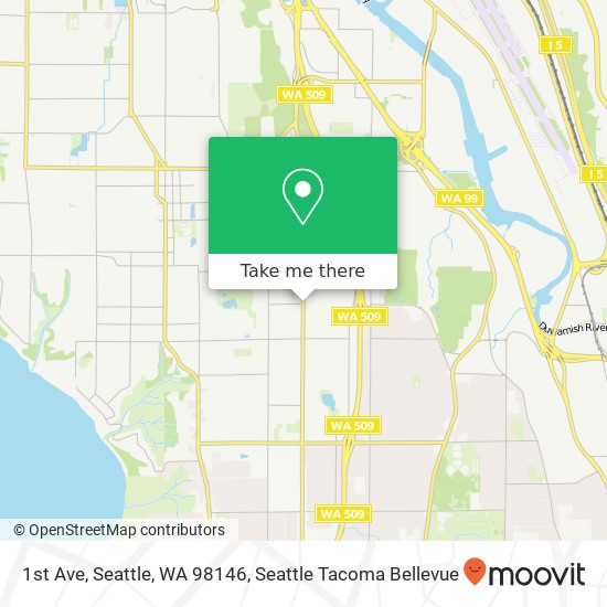 Mapa de 1st Ave, Seattle, WA 98146