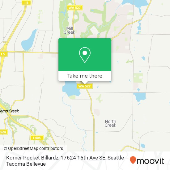 Mapa de Korner Pocket Billardz, 17624 15th Ave SE