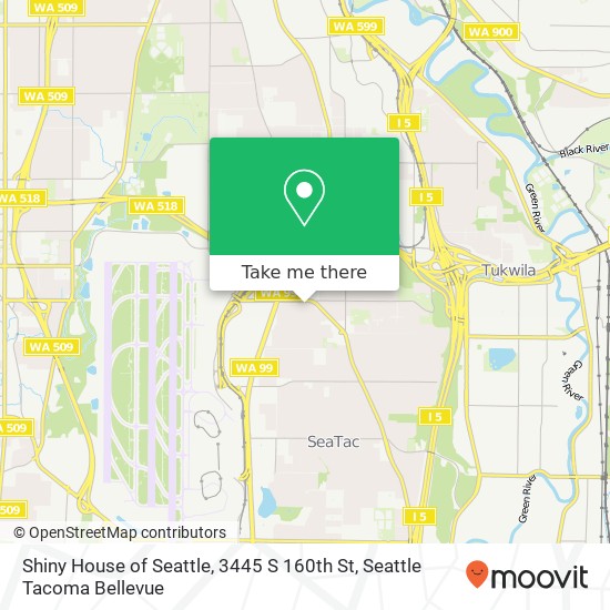 Mapa de Shiny House of Seattle, 3445 S 160th St