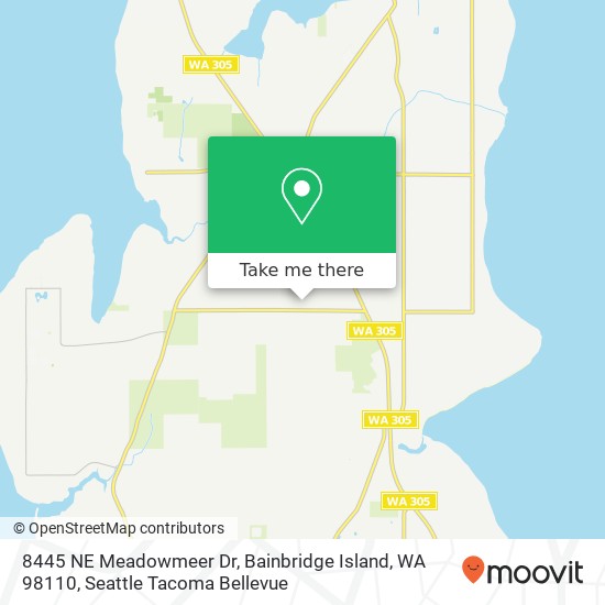 Mapa de 8445 NE Meadowmeer Dr, Bainbridge Island, WA 98110