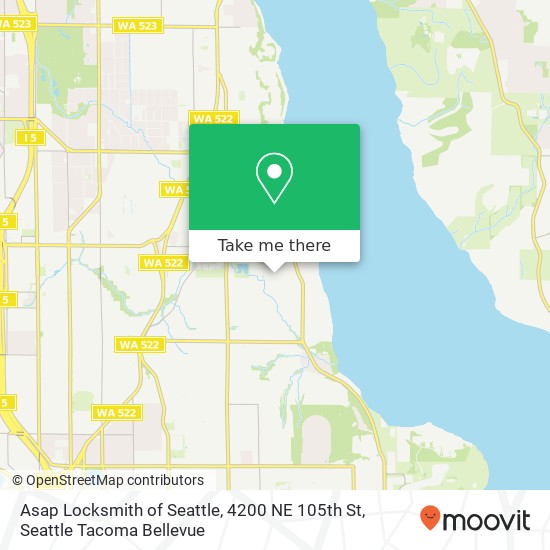 Mapa de Asap Locksmith of Seattle, 4200 NE 105th St