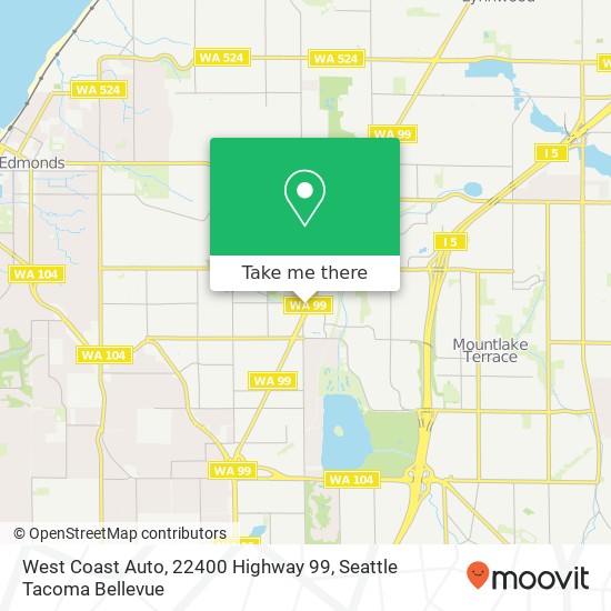 West Coast Auto, 22400 Highway 99 map