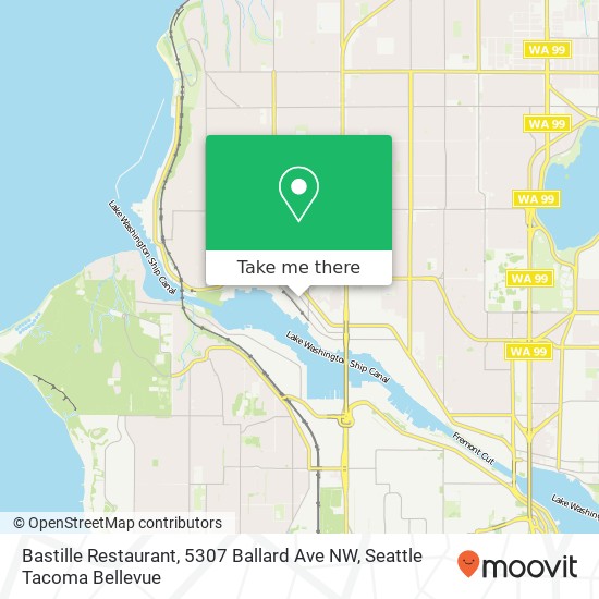 Mapa de Bastille Restaurant, 5307 Ballard Ave NW