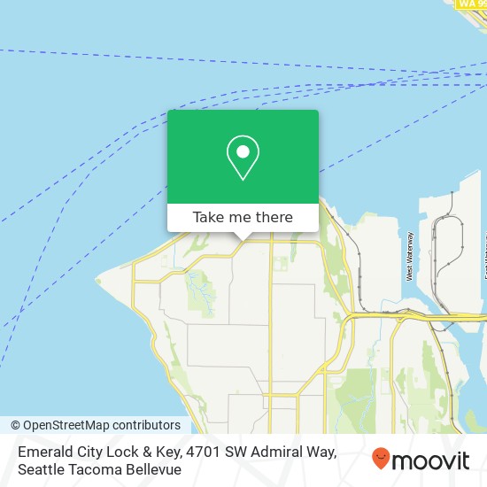 Mapa de Emerald City Lock & Key, 4701 SW Admiral Way