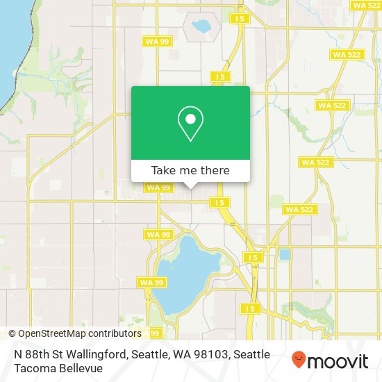 Mapa de N 88th St Wallingford, Seattle, WA 98103