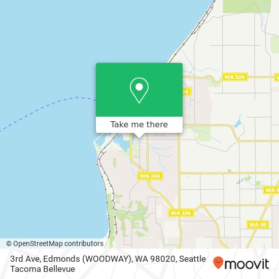 3rd Ave, Edmonds (WOODWAY), WA 98020 map