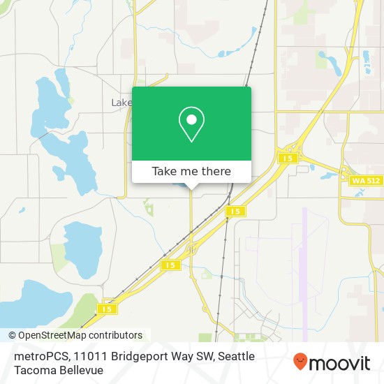 metroPCS, 11011 Bridgeport Way SW map