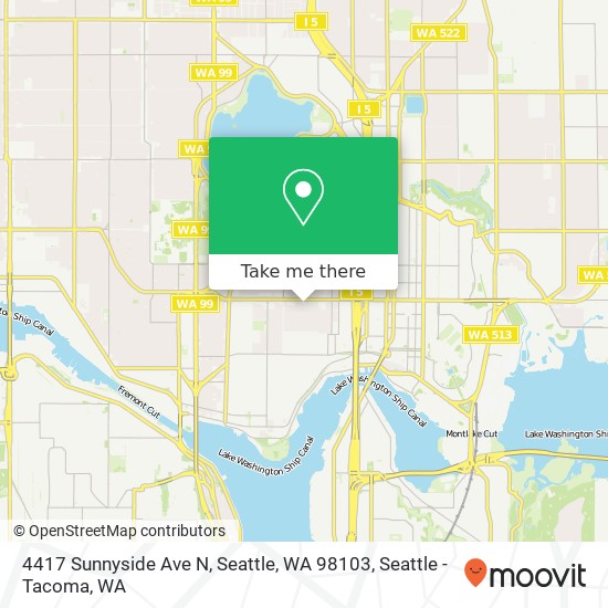 Mapa de 4417 Sunnyside Ave N, Seattle, WA 98103